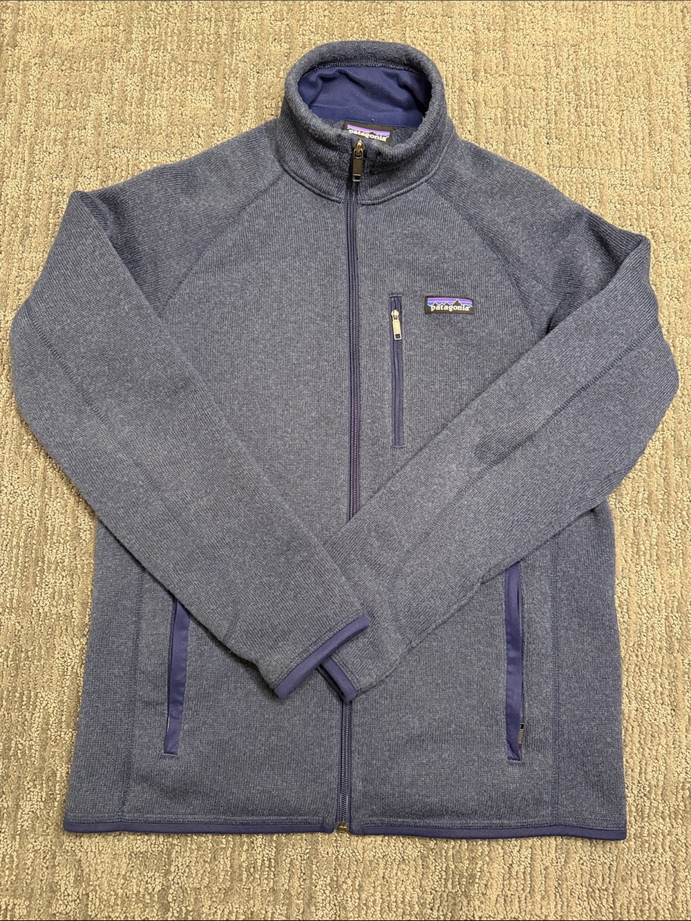Patagonia Heathered Blue Full-Zip Fleece Jacket